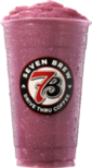 The 7 Brew menu blue pomegranate smoothies